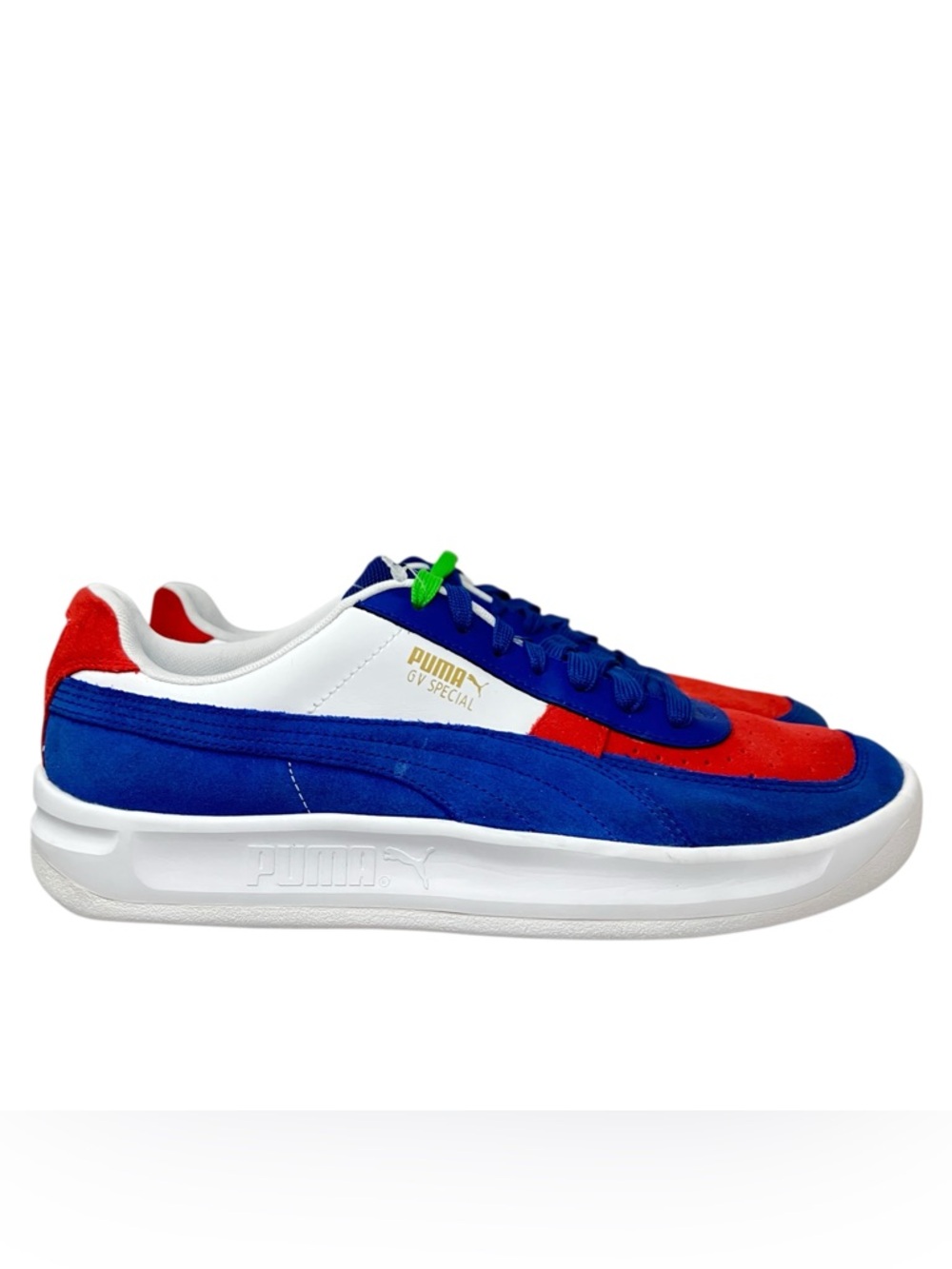 Puma‎ Sneakers Mens 12 Blue White Red Leather Low-Top GV Special Smart Casual